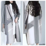 韩版呢子大衣秋冬季女士超长款加棉加厚茧型女式羊绒毛呢风衣外套