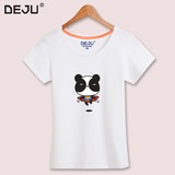 夏季短袖t恤女纯棉卡通熊猫图案体恤衫上衣韩版中学生可爱上衣潮