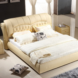 简约现代时尚软体床 1.8米婚床软体床现代小户型床北欧家具皮艺床