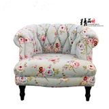 欧式美式单人沙发 地中海田园风格 韩式客厅卧室沙发椅小户型创意