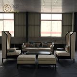 新中式布艺沙发现代客厅实木三人沙发组合会所售楼处酒店茶楼家具