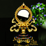 准提镜 密宗藏传佛教用品准提佛母佛像摆件供具法器 合金镀金彩绘