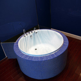 圆形浴缸嵌入式 亚克力浴盆水疗泡澡盆按摩冲浪龙头1.31.5米浴缸