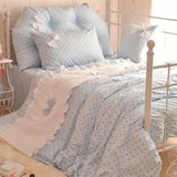 韩版田园公主风全纯棉床笠床单式四件套1.8m1.2米单双人床上用品