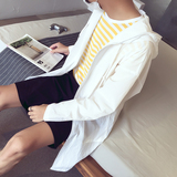 春季新款韩版超薄连帽纯色中长款青少年男士风衣夏天防晒衣外套潮