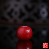 【妙映天工坊】藏传 清代精品深红套色老琉璃 多宝配珠子直径13mm