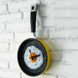 煎蛋锅挂钟客厅厨房餐厅装饰现代个性创意简约静音机芯圆形钟表