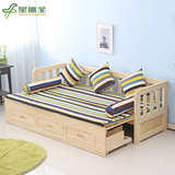 实木折叠沙发床1.8米小户型沙发床两用1.5多功能推拉单人沙发1.2