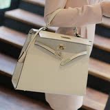 韩国代购Fiona官网正品包包女包魅力纯色精致锁头修饰时尚手提包