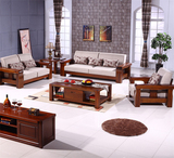 黑胡桃木沙发 高端纯实木客厅沙发 休闲 中式 纯胡桃木厚重款沙发