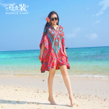 雪纺连衣裙夏2016新款印花修身显瘦女波西米亚短裙海边度假沙滩裙