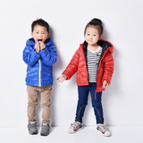 2015外贸新款儿童羽绒服收纳轻薄款童装外套男童女童连帽多色韩版