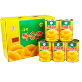 多国 新鲜水果黄桃罐头12罐礼盒装特产出口韩国黄桃罐头多省包邮