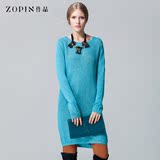 【秒杀款】Zopin/作品 新品修身简约中长款百搭女装针织衫
