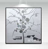 银元树现代简约创意装饰油画黑白灰线条装饰挂画手绘家装样板房画