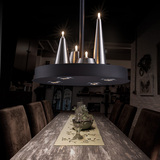 北欧宜家现代客餐厅吧台创意LED节能烛台复古工业铁艺设计师吊灯