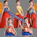 新款 女童唐装礼服 中式公主裙演出服装 女童古装舞现代舞表演服