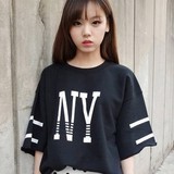 夏季韩式半袖上衣韩版韩国姐妹装学生原宿短袖宽松大码T恤女装潮