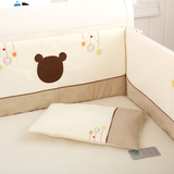 床护栏艾伦贝婴儿床上用品纯棉婴儿床围夏宝宝床品套件可拆洗透气