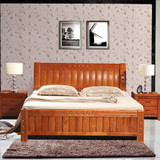 特价包邮南康实木住宅家具橡木床架1.5实木床1.8米单双人简易木床