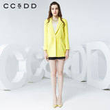 CCDD2016春装专柜正品新款女时尚韩版直筒西装领一粒扣风衣外套