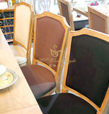 限时88折现货~出口欧洲凯撒橡木实木方背麻布软包餐椅书房椅-3色