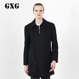 GXG[反季]男装热卖 男士时尚潮流休闲外套黑色长款大衣#34126025