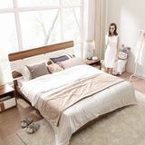 热卖林氏木业1.8米现代双人床简约床头柜床垫组合卧室成套家具CP4