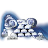 景德镇中式青花瓷餐具套装高档骨瓷碗碟套装正品古典青花碗盘家用