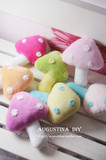 Augustina DIY原创手工布艺玩偶婴幼儿宝宝摇铃床铃小蘑菇材料包