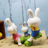 摆件可爱兔子米菲娃娃家居装饰品创意工艺桌面摆件动物树脂小摆件
