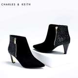 CHARLES&KEITH[3.6折] 女靴 CK1-90920006-01 侧拉链锥跟短筒靴
