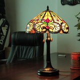 蒂凡尼彩色玻璃图案创意抽象复古台灯美式结婚卧室床头客厅灯包邮