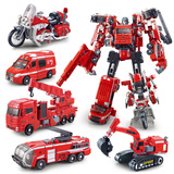 威将正版变形玩具金刚儿童汽车人合体模型机器人合金版工程车组合