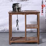鸡翅木茶几桶装水电磁炉小茶桌 实木中式边几角几 仿古红木小茶台