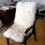 新款白色羊毛椅垫定做办公椅垫老板电脑椅垫带靠背防滑毛垫子包邮