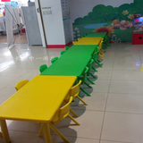 儿童塑料桌椅幼儿长方形桌宝宝吃饭学习桌子幼儿园专用课桌椅批发