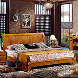 中式实木床白蜡木床1.8米1.5米儿童床双人床储物高箱床气动床特价