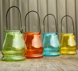 双耳吊篮水培容器阳台悬挂花瓶玻璃花器许愿瓶烛台装饰瓶艺术花篮