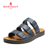 Montagut/梦特娇夏季新款男士凉鞋牛皮凉拖鞋沙滩鞋8371