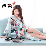 西荷2016夏季浴袍睡袍新款韩版短袖性感女士浴衣女人睡裙睡衣包邮