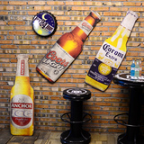创意啤酒瓶木板画壁饰美式复古咖啡厅酒吧装饰品挂件工业风壁挂