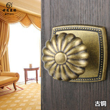 台湾世连泰好铜锁 全铜门锁黑色美式复古纯铜球形房门锁LP1292CFB