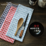 日式简约格子餐垫 全棉西餐餐垫布艺餐布桌布 拍摄背景 盖布垫布