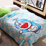 可爱卡通法兰绒珊瑚绒毯子单人床单午睡盖毯儿童毛毯厚冬季机器猫