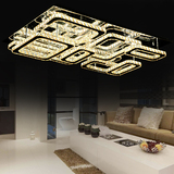 LED水晶长方形客厅吸顶灯具节能简约时尚卧室不锈钢餐厅现代灯饰