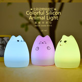 七彩硅胶动物灯感应led氛围灯USB充电可变色喂奶灯儿童起夜小夜灯