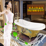 定做玻璃马赛克图案欧式贵妃浴缸复古典独立式单人移动亚克力浴缸