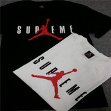 Supreme乔丹联名合作款AJ短袖T恤嘻哈潮牌情侣夏季新款短袖男女款