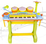 欧锐电子琴带麦克风女孩钢琴玩具婴儿早教宝宝音乐小孩男孩架子鼓